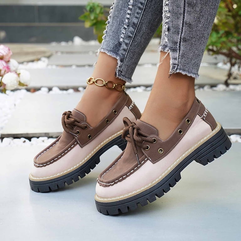 Women\'s Brown Leather  Lace Loafers Buy Love & Roses Tan Brown Real Suede Lace Detail Moccassin  main image 4