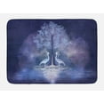 thumbnail image 1 of Fantasy Bath Mat, Fabulous Herons and Tree in Living Water Fictional Mythical Illusory Dreamy Creature, Non-Slip Plush Mat Bathroom Kitchen Laundry Room Decor, 29.5 X 17.5 Inches, Purple, Ambesonne, 1 of 2