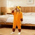 thumbnail image 4 of Christmas Pajamas Christmas Family Matching Kids Romper Long Sleeve Hooded Full Length Pants Animal Print Fleece Soft Sleepwear For Kids Orange 110, 4 of 6