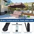 thumbnail image 1 of Chaise Balançoire de Porche Extérieure à 3 Places – Auvent Imperméable Réglable, Cadre en Acier Robuste, Coussins Résistants aux UV, Berceuse Capacité de 500 Lb – Patio, Jardin, Cour Arrière, Balcon – Brun Foncé, 1 of 7