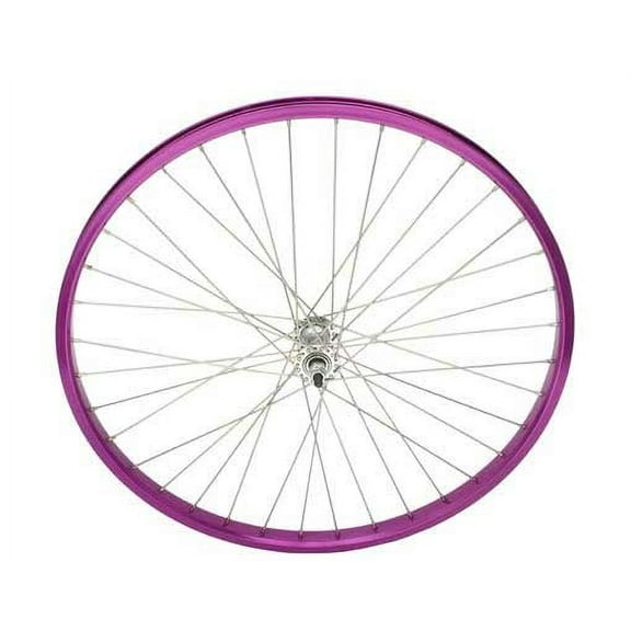 26" x 2.125" Alloy Front Wheel 12G Purple. Bicycle wheel, bike wheel, Lowrider bike wheel, lowrider bicycle wheel, chopper