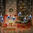 thumbnail image 4 of Christmas Lights, Christmas Star Curtain Light Home Party Decoration Lights 16 Star 80Mini LED 11.5ft Light String Lights For Holiday Decor, Clear, 4 of 7