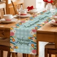 thumbnail image 5 of Spring Flowers Table Runner 72 Inches, Nature Botanical Wildflower Garden Plaid Bed Runner Dresser Scarves Tabletop for Indoor Outdoor Parties/Ceremony/Banquet, 14" x 72", 5 of 9