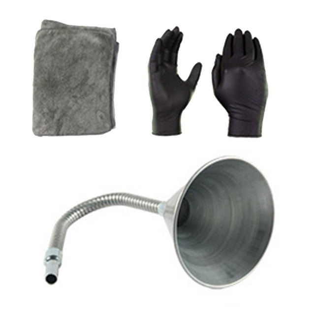 Colaxi Generic Steel Bendable Spout Funnel with Automotive Funnel Reduce Waste,Funnel with Flexible Pipe for Fuel With Towel Gloves