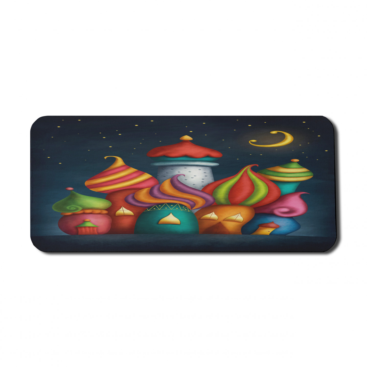 Fantasy Computer Mouse Pad, Oriental Style Castles Under Starry Sky ...
