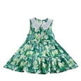 thumbnail image 2 of LOVZFMLL Robe d'Été à Imprimé Floral pour Filles Manches Courtes Col Rond Jupe Princesse, 2 of 3