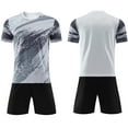thumbnail image 4 of vastwit Kids Boy Soccer Sport Training Uniform Youth Athletic Football Jersey Mesh Shirt Shorts Kit White Type B XS, 4 of 9