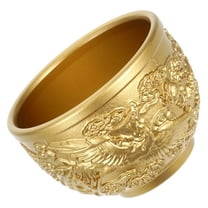 Golden Dragon Brass Cup for Storage Use with Exquisite Engravings Compact and Lightweight