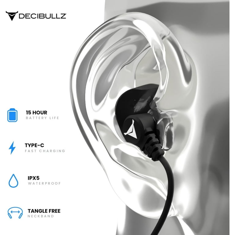 Decibullz Bluetooth Headphones, Custom Molded Earplugs, Noise