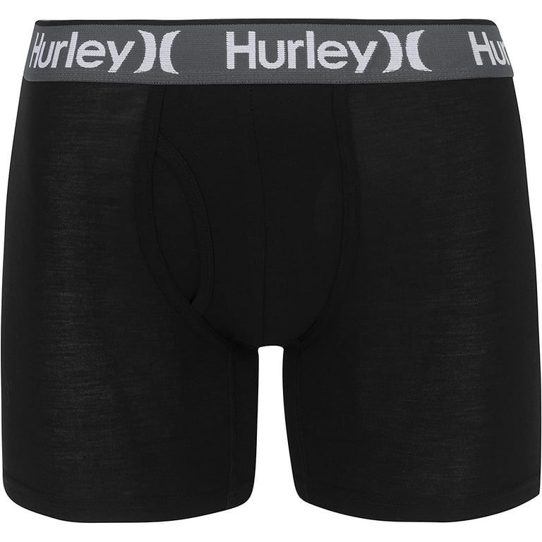 Hurley Boys' Classic Boxer Briefs (2-Pack), Dark Grey Heather/Blue