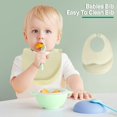 thumbnail image 3 of Dining Bib Newborn Silicone Bib Baby Rice Pocket Waterproof Adjustable Length Safe Foldable Bib Baby Eating Bib, 3 of 9