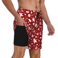 thumbnail image 2 of Rateoe Red Christmas Cheer. Pattern Men’s Swim Shorts with Compression Liner – Double-Layered Quick-Dry Swimwear, Comfortable & Stretchy Beach Shorts-XX-Large, 2 of 6