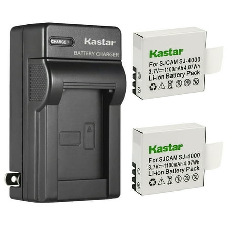 Kastar 2-Pack Battery and AC Wall Charger Replacement for AKASO EK5000 EK7000 EK7000 pro Brave 4 Brave 4 pro Brave 6 Brave 6 plus V50X BrosFutureBF001 COOAU Canany Chinaface Ccbetter