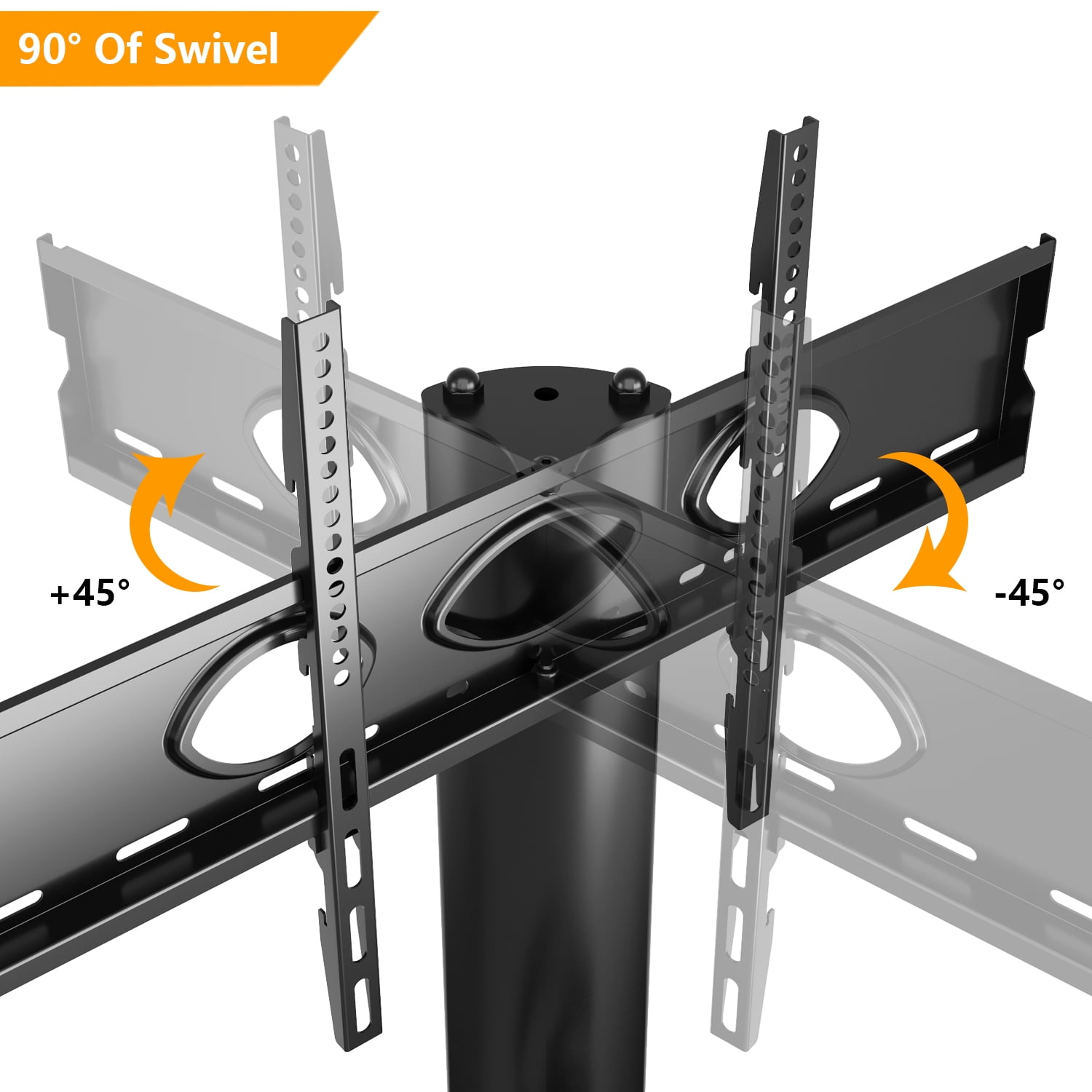 RTVR Modern 3 in 1 TV Table Stand for up to 75 inch Flat Panel, TV Mount Stand with Shelves Entertainment Center