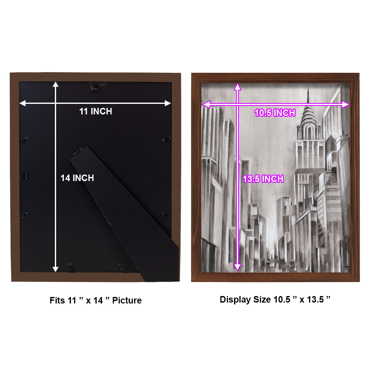Art Deco Cityscape I -Framed Print w/glass-Chestnut