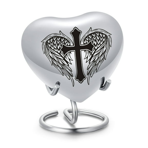 Heart Keepsake Urn - For Human Ashes Mini Urn with Box & Stand  Heart Shaped Urn Memorial Small Keepsake Urn Handcrafted Small Memorial Urn for Ashes