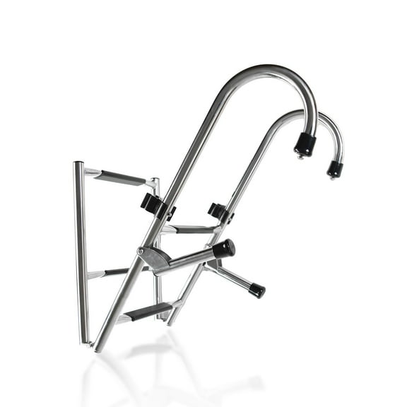 MARINE CITY Stainless Steel Anti-Slip 2 Step Folding Telescoping Dock Ladder - Ideal for Marines, Boats, Yachts, Swimming Pools