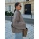 thumbnail image 4 of Chaqueta de entretiempo con solapa lisa para mujer, abrigo elegante acolchado de manga larga, prendas de vestir para ir al trabajo, otoño, 4 of 5