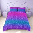thumbnail image 3 of Homewish Glitter Stars Duvet Cover Queen for Girls, Rainbow Galaxy Queen Bedding, Blue Pink Purple, Reversible, 3 Piece 1 Duvet Cover and 2 Pillowcases, 3 of 6