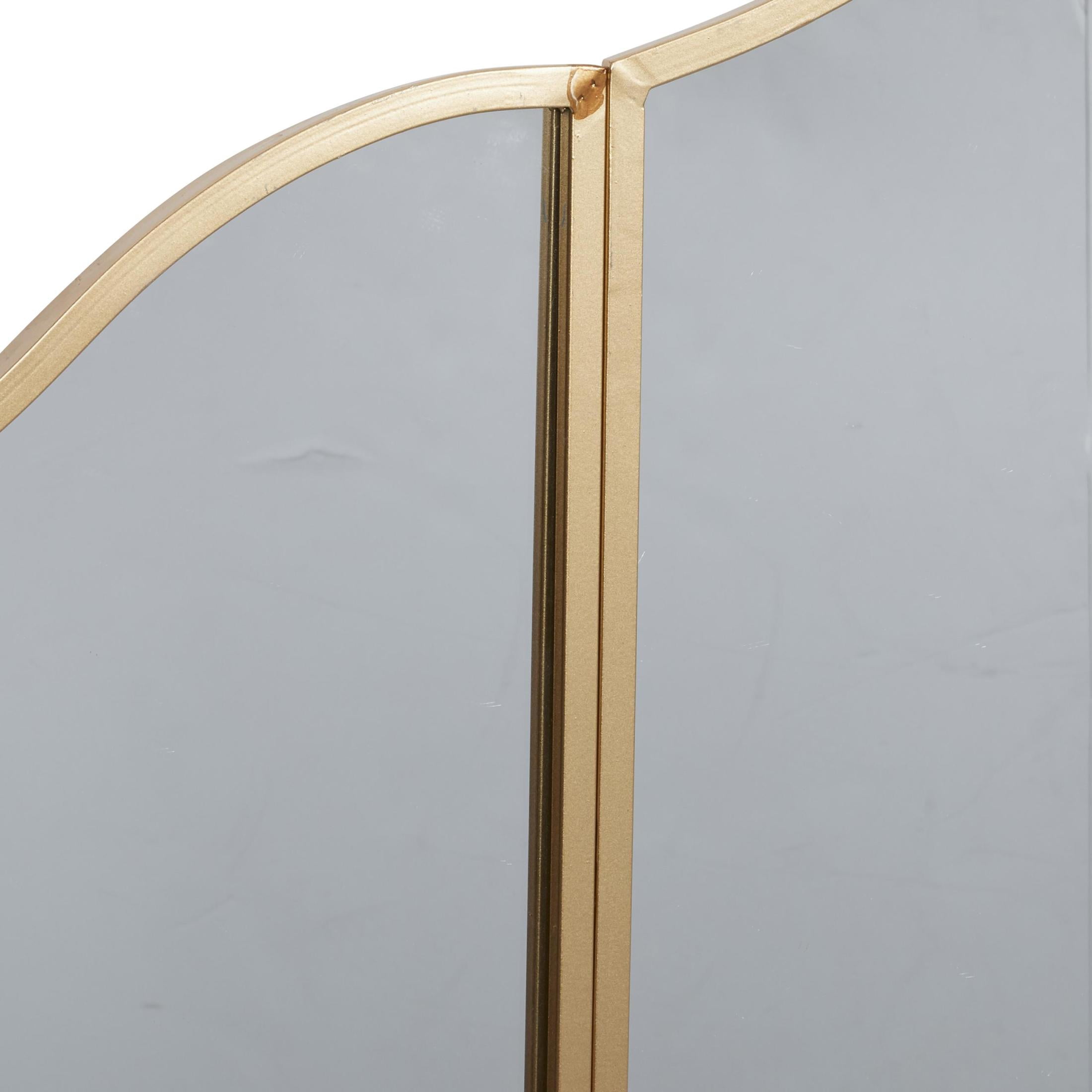 DecMode 53" x 31" Gold Arched Wall Mirror with Folding Sides