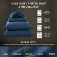 thumbnail image 6 of Sleep Zone Bed Sheets - Full Size Bed Sheets - Washed Microfiber - 4 Piece Hotel Luxury Bedding Sheets with Fitted Sheet, Flat Sheet & 2 Pillowcases - Deep Pocket (Navy), 6 of 6