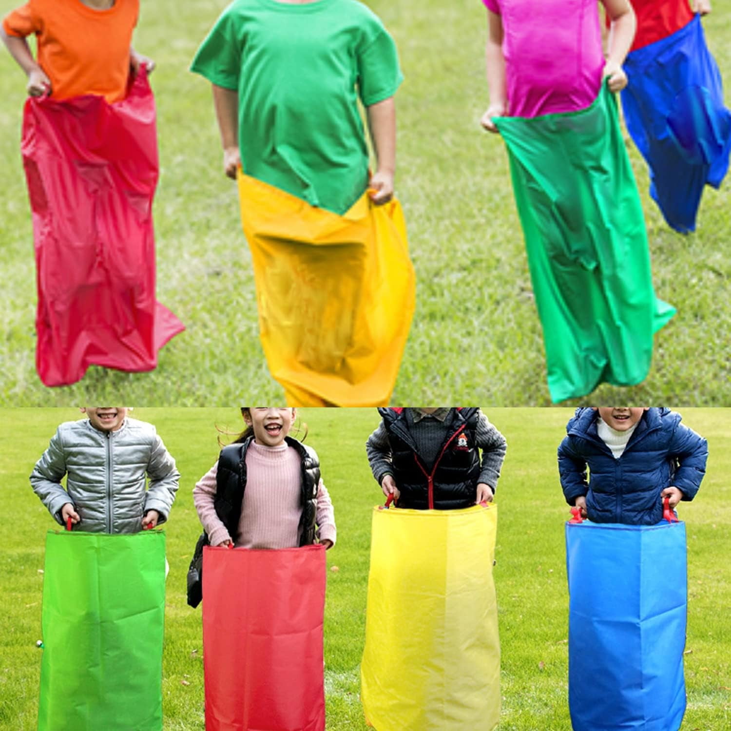4Pcs Potato Sack Race Bags, Outdoor Lawn Games for Kids & Childrens, Birthday Party and Outdoor Family Games Set