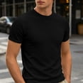 thumbnail image 6 of IYTR Mens Shirts Short Sleeve T-Shirt Slim Fit Crew Neck Solid Color Basic Soft Cotton Daily Wear Casual Essential Top (Black,L), 6 of 9