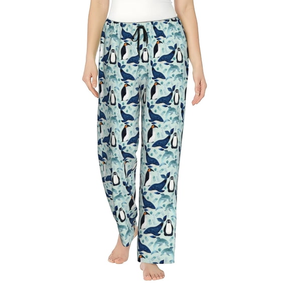 Vsdgher Penguins Whales Women’s Womens Pajama Pants, Lounge Wide Leg PantsLounge Pants,Sleep Bottoms, Lounge for Women-