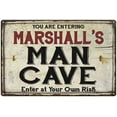 thumbnail image 1 of MARSHALL'S Man Cave Sign Rustic 16 x 24 Matte Finish Metal 116240035288, 1 of 1