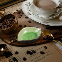 HEATSHAKING Kitchen Utensil Holder Ceramic Spoon Rest Light Green 2 Pcs