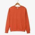 thumbnail image 2 of VISALY Pullover Crewneck Sweatshirt Tunic Sweatshirt Solid Color Round Neck Oversized Sweatshirt Long Sleeve Light Sweatshirt Loose Blouse Basic Sweater Casual Sweater Sweater Shirts Orange Xxl, 2 of 8