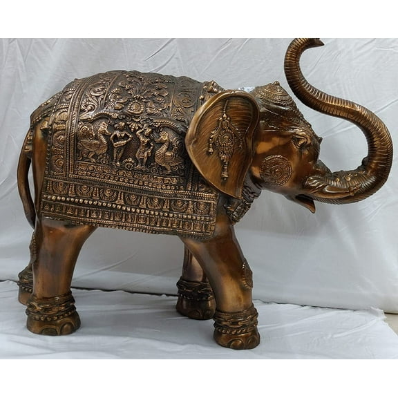 Traditional Elephant Statue, Bronze Elephant Showpiece for Table Decor, Home Decor, Indian Decor, Self Decor Items, Wedding Gift - AtoZ India Cart
