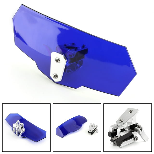 Déflecteur d'Extension de Pare-Brise Réglable Universel pour Honda Yamaha Blue
