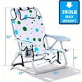 thumbnail image 2 of Portable Beach Chair for Adults, Outdoor Camping Chair Lay Flat Folding Backpack Beach Reclining Chair with 5 Positions, Headrest, Cup Holder, Heavy Geometric Circle, 2 of 13