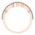 thumbnail image 5 of 0.23 ctw Wedding Band for Women - 14K Rose Gold Simulated Turquoise Stackable Eternity Ring, 5 of 6