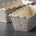 thumbnail image 4 of Thyme & Table 9" Ceramic Loaf Dish 2-Piece Set, Dot, 4 of 5