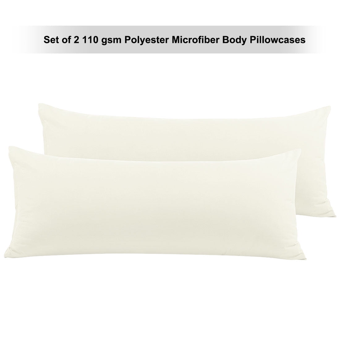 20x48 110 GSM Microfiber Beige Pillowcases Envelope Closure PiccoCasa 2 Packs Body Pillow Case Soft Full Body Pillow Covers for Long Pillows Body 