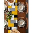 thumbnail image 2 of ERUNPONLY Yellow Grey Table Runner - 90 Inch Long Modern Yellow Geometric Cotton and Linen Blended Dress Scarves Farmhouse Table Runner for Kitchen Dining, Coffee Table, 13" x 90", 2 of 8