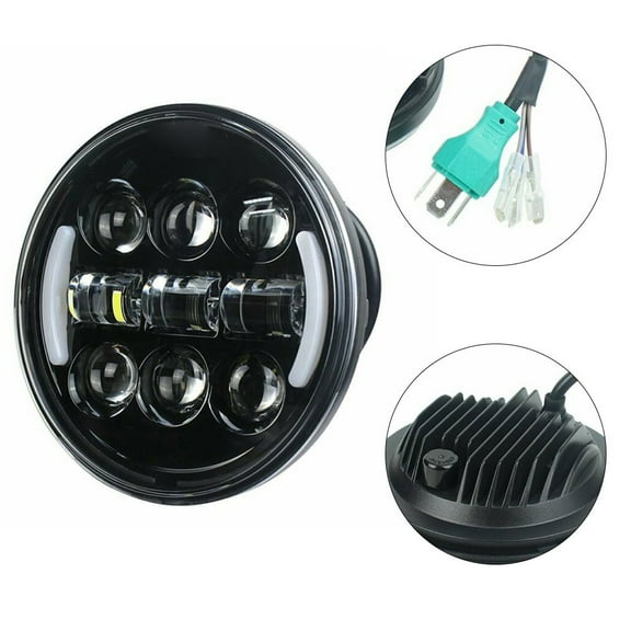 Ana 5 75In LED Headlight for Motorcycle with Projector and Turn Signal and DRL
