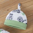 thumbnail image 7 of HCNTES Toddler Boy Winter Clothes Baby Boy Outfits Dinosaur Print Romper Solid Pants Hat Set Fall Winter 0 3 6 9 12 18 Months Baby Clothes for Boy, 7 of 7