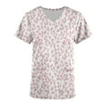 thumbnail image 4 of Pisexur Womens Scrub Tops Boasting Colorful Floral Prints Along With Short Sleeve Scrub Tops Suitable for Nursing Uniforms With Convenient Pockets, 4 of 4