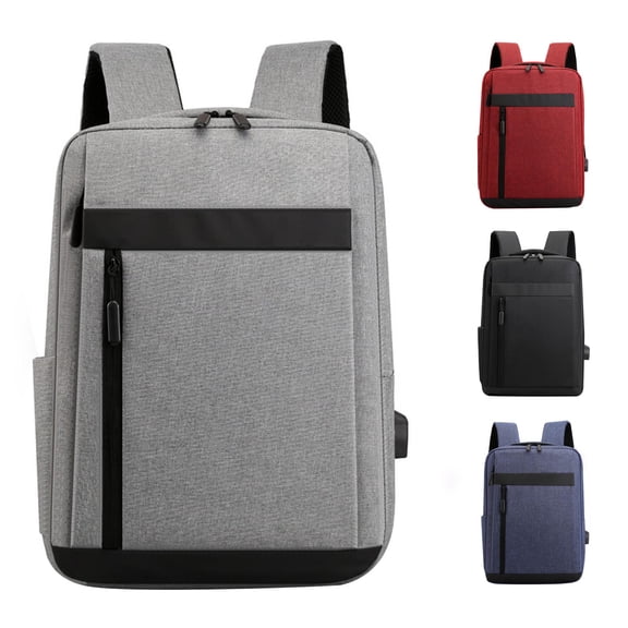 VBEWZET Unisex Large Capacity Laptop Backpack with USB Charging Port, Multifunctional Business Travel Daypack, Casual Computer Backpack for Men Women Office Commute Grey