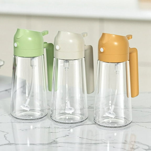 2 in 1 Oil Dispenser and Oil Sprayer, About 16Oz Glass Oil  Dispenser Bottle for Kitchen Green