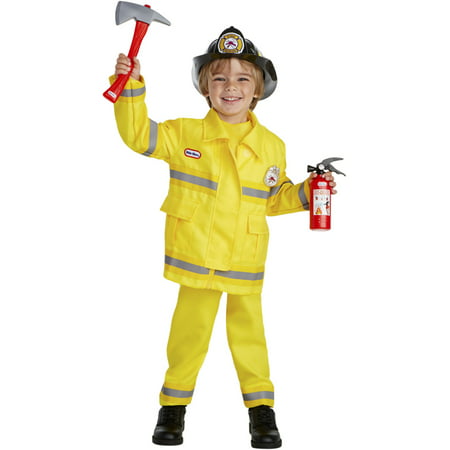 Little Tikes Fireman Fire Chief Toddler Costume With Tools 1T-2T