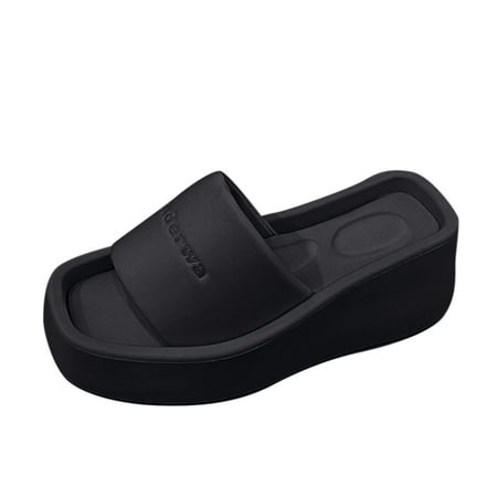 

Sandals Women Heels Wedge Fashion Spring Summer Slippers Non Slip Thick Sole Mid Heel Fish Mouth Open Toe Comfortable Solid Color Womens Shoes Dressy Casual