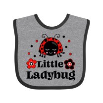 Inktastic Little Ladybug with Flowers Boys or Girls Baby Bib