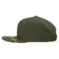 thumbnail image 3 of Decky 1047 6 Panel High Profile Structured Camo Snapback Hat-Woodland/Olive/Olive, 3 of 6