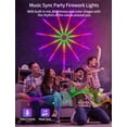 thumbnail image 3 of Smart Firework LED Lights, ICRGB Firework Lights, LED Strip Lights USB Lights with Remote App Control, Color Changing Music Sound Sync Light for Bedroom, Christmas Decorations (10*12 inch), 3 of 8