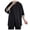 Black, variant on Men's Three Quarter Sleeve Solid Color T Shirt Large Size Large Silhouette Half Sleeve Summer Loose Crew Neck Light Top Simple And Handsome Trendy Short Sleeve
