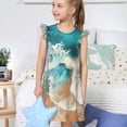 thumbnail image 4 of Balery Ocean Wave Crash Camisón de princesa para niñas, pijama de algodón con mangas abullonadas, suave y bonito.-X-Large, 4 of 6